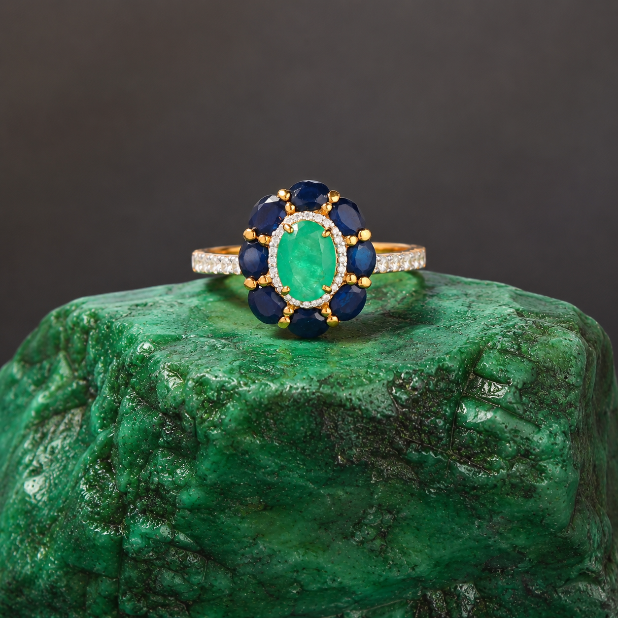 Elegant emerald gemstone jewelry collection by Jewelry by Crimson