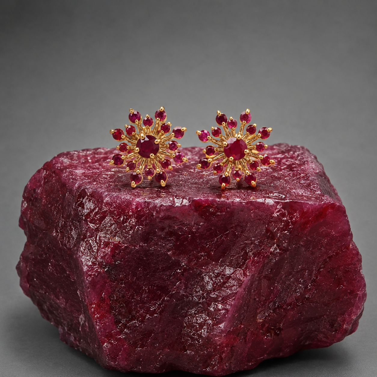 Luxury ruby pendant necklace handcrafted in sterling silver