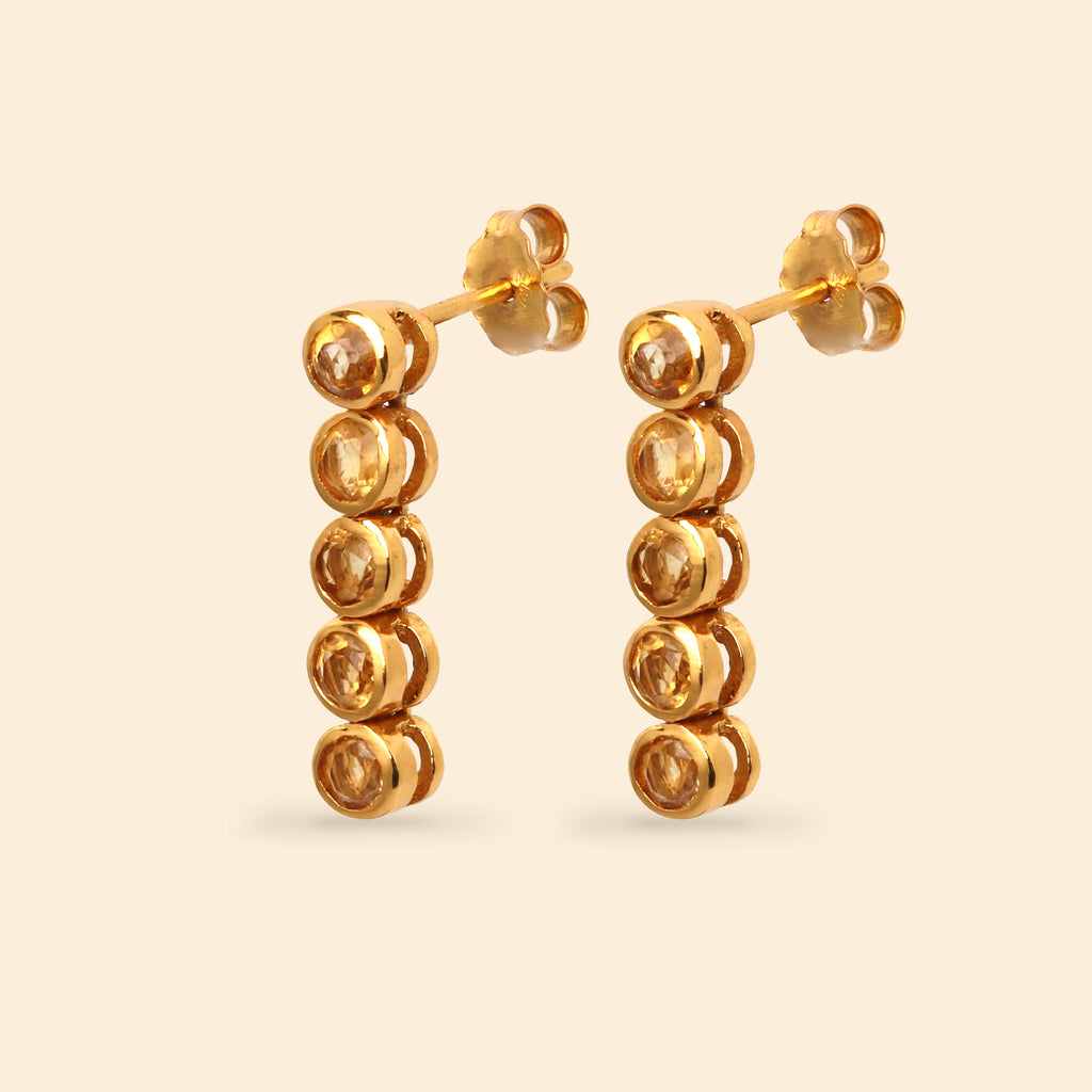 Modern minimalist citrine earrings by Jewelry by Crimson