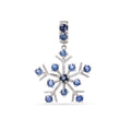 Blue sapphire snowflake pendant in 925 sterling silver by Jewelry By Crimson