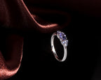 Tanzanite seven stone ring in 925 silver — display view