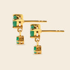 Natural Emerald Drop Earrings in 18K Gold