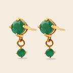 Natural Emerald Drop Earrings in 18K Gold