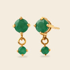 Natural Emerald Drop Earrings in 18K Gold