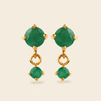 Natural Emerald Drop Earrings in 18K Gold