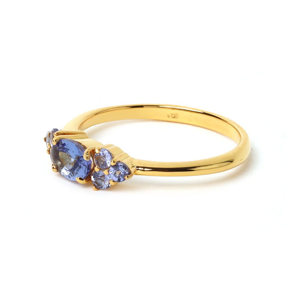 Elegant blue tanzanite gemstone ring for women