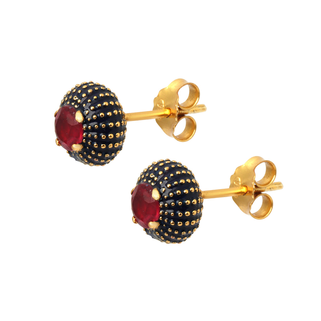 Luxury ruby gemstone earrings handcrafted in Thailand