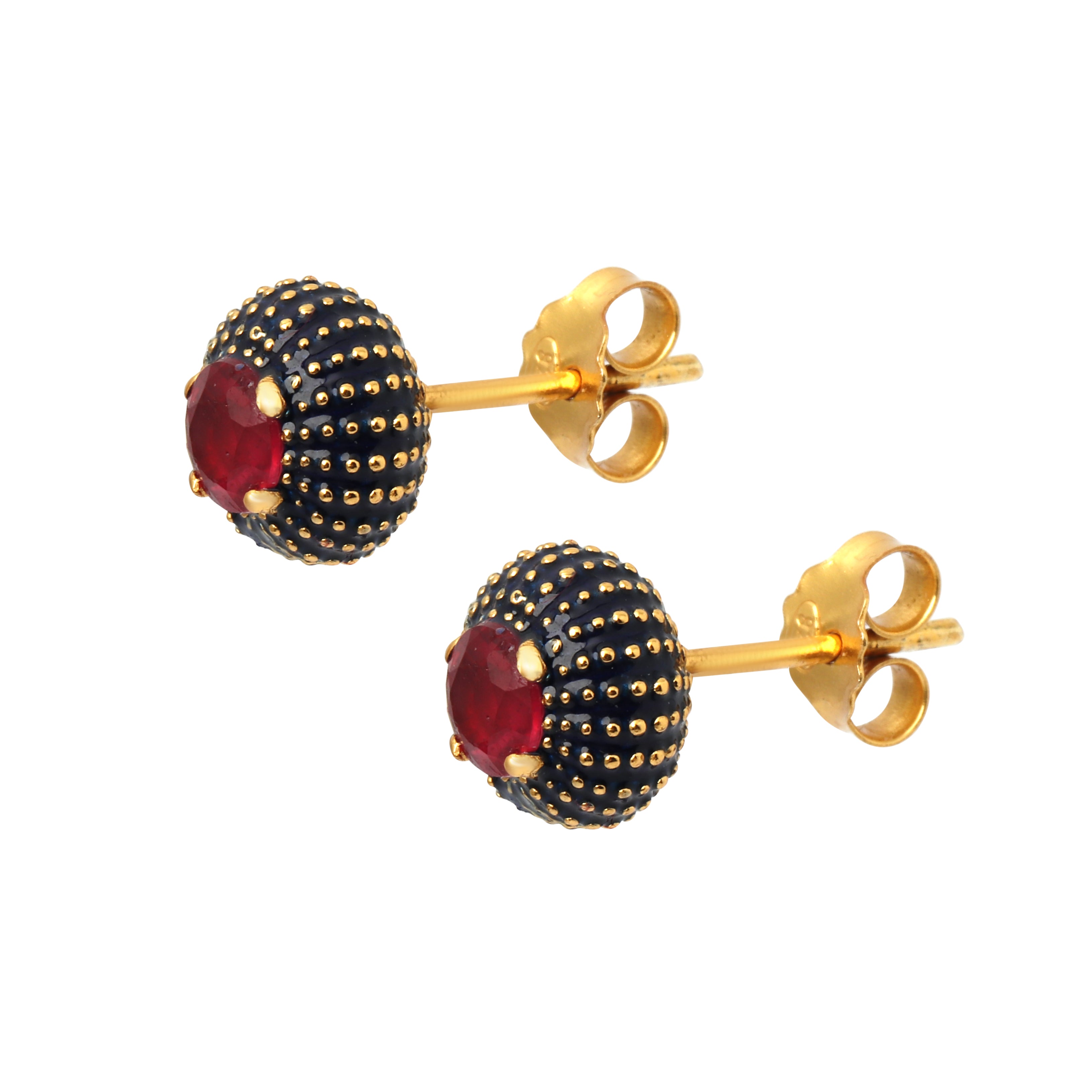 Luxury ruby gemstone earrings handcrafted in Thailand