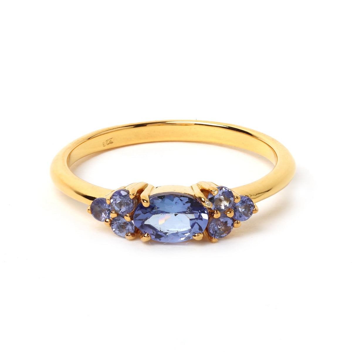 Tanzanite Seven Stone Ring in 925 Sterling Silver