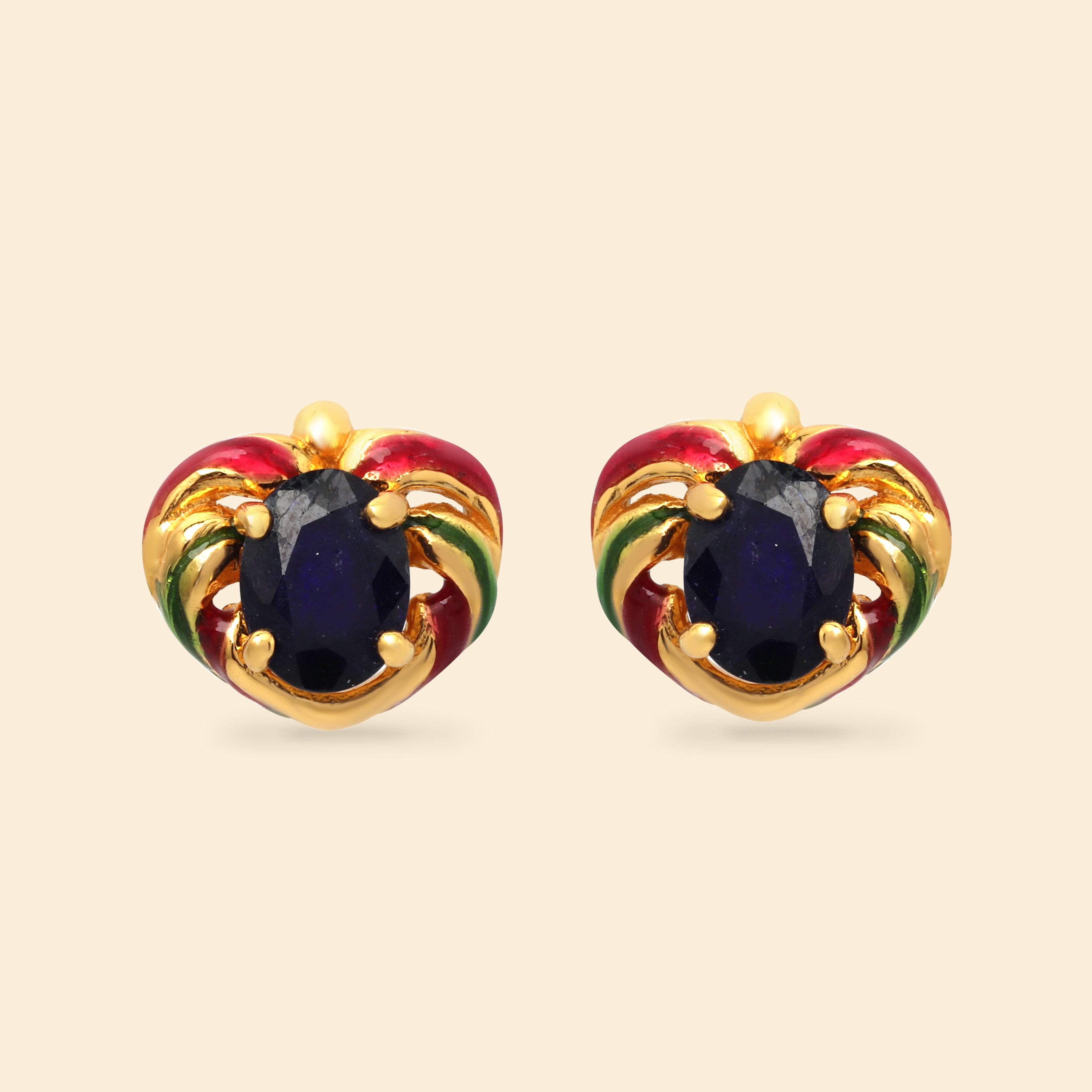 Minimalist sapphire gemstone stud earrings for women