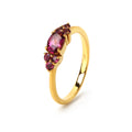 Pink Tourmaline Seven Stone Ring in 18K Gold-Plated Sterling Silver