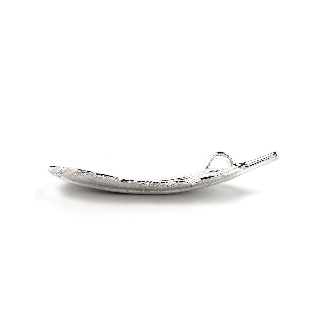 Women’s silver feather pendant handcrafted in Thailand