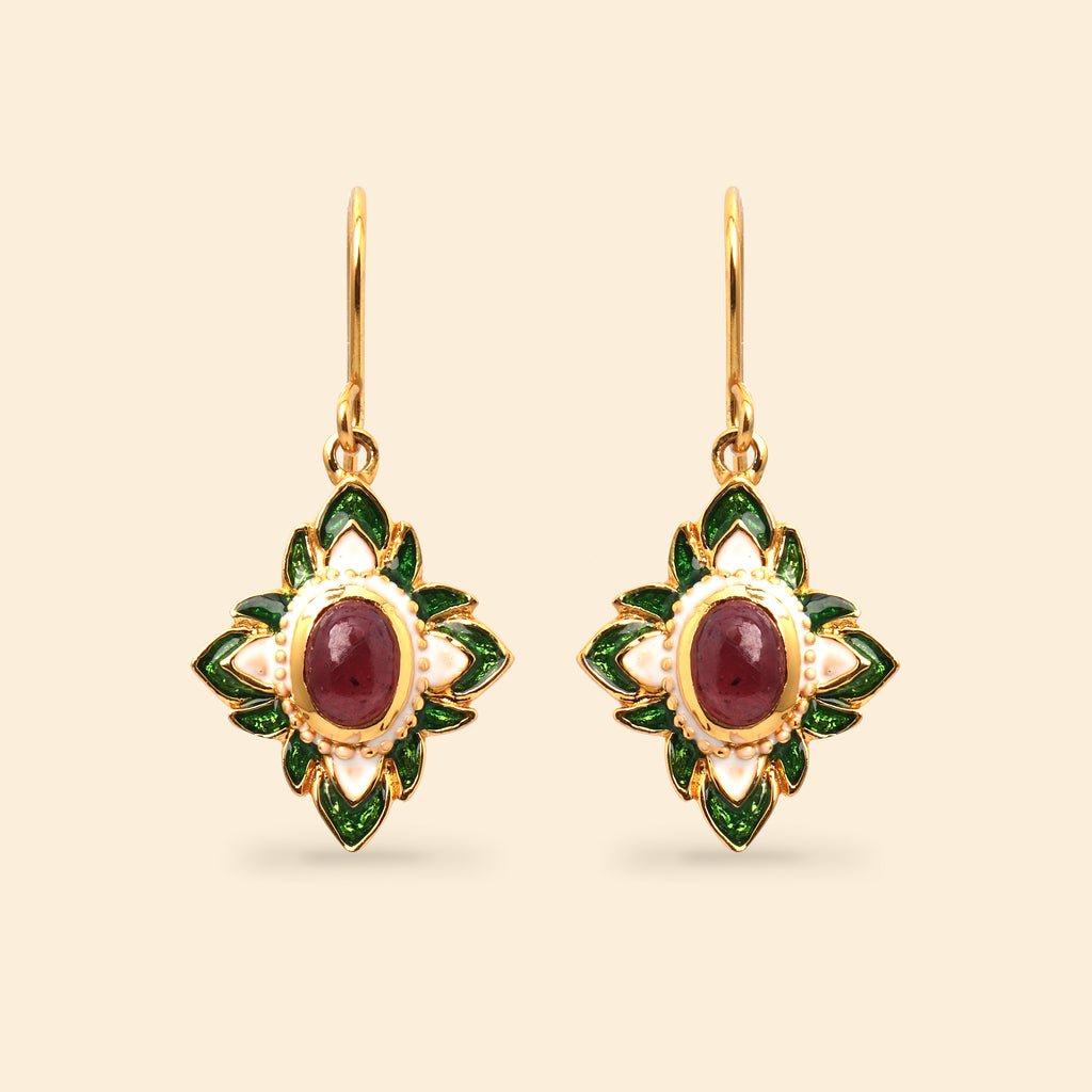 Natural ruby drop earrings in 925 sterling silver by Jewelry by Crimson