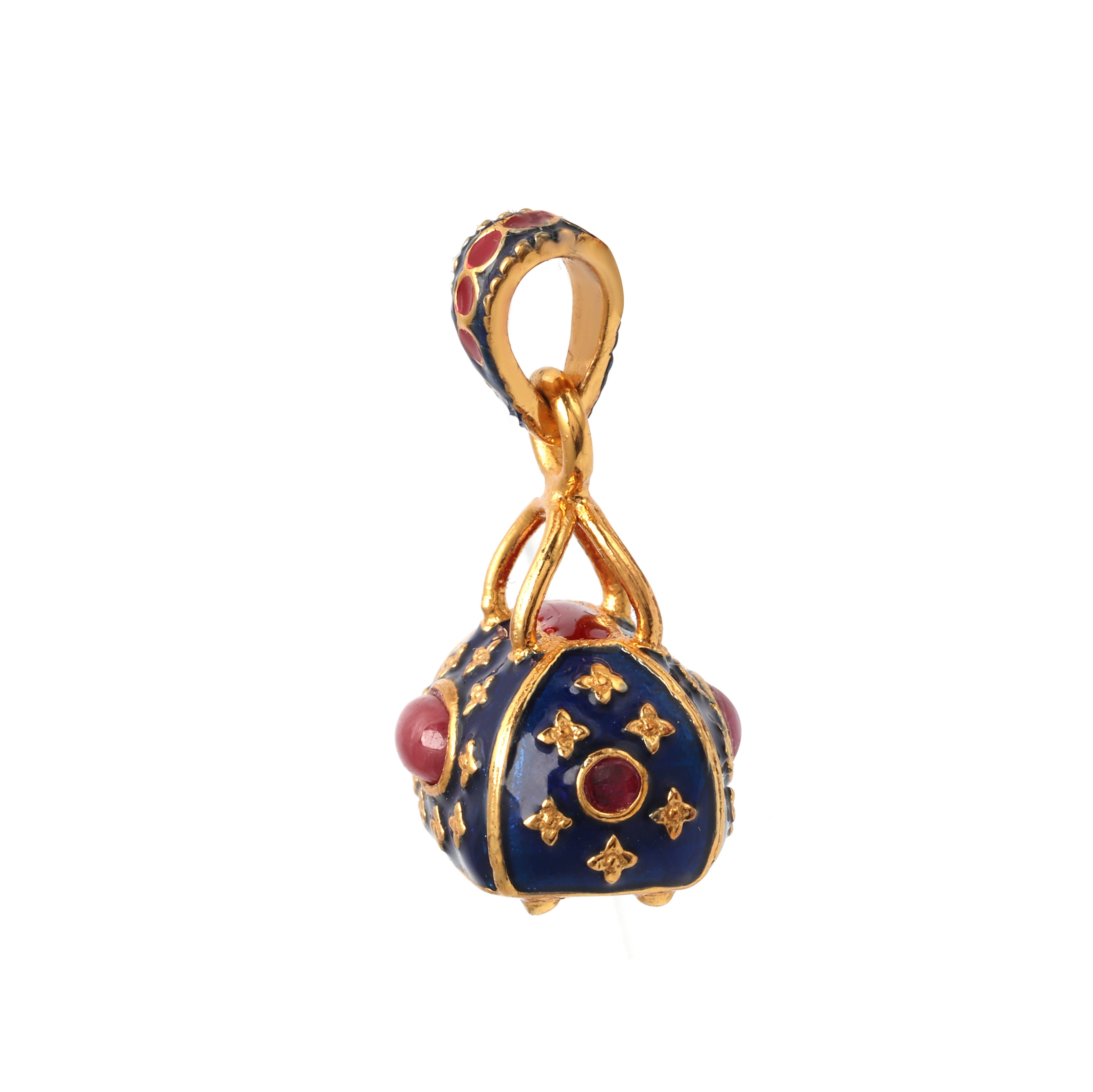 Handcrafted ruby handbag charm pendant by Jewelry by Crimson