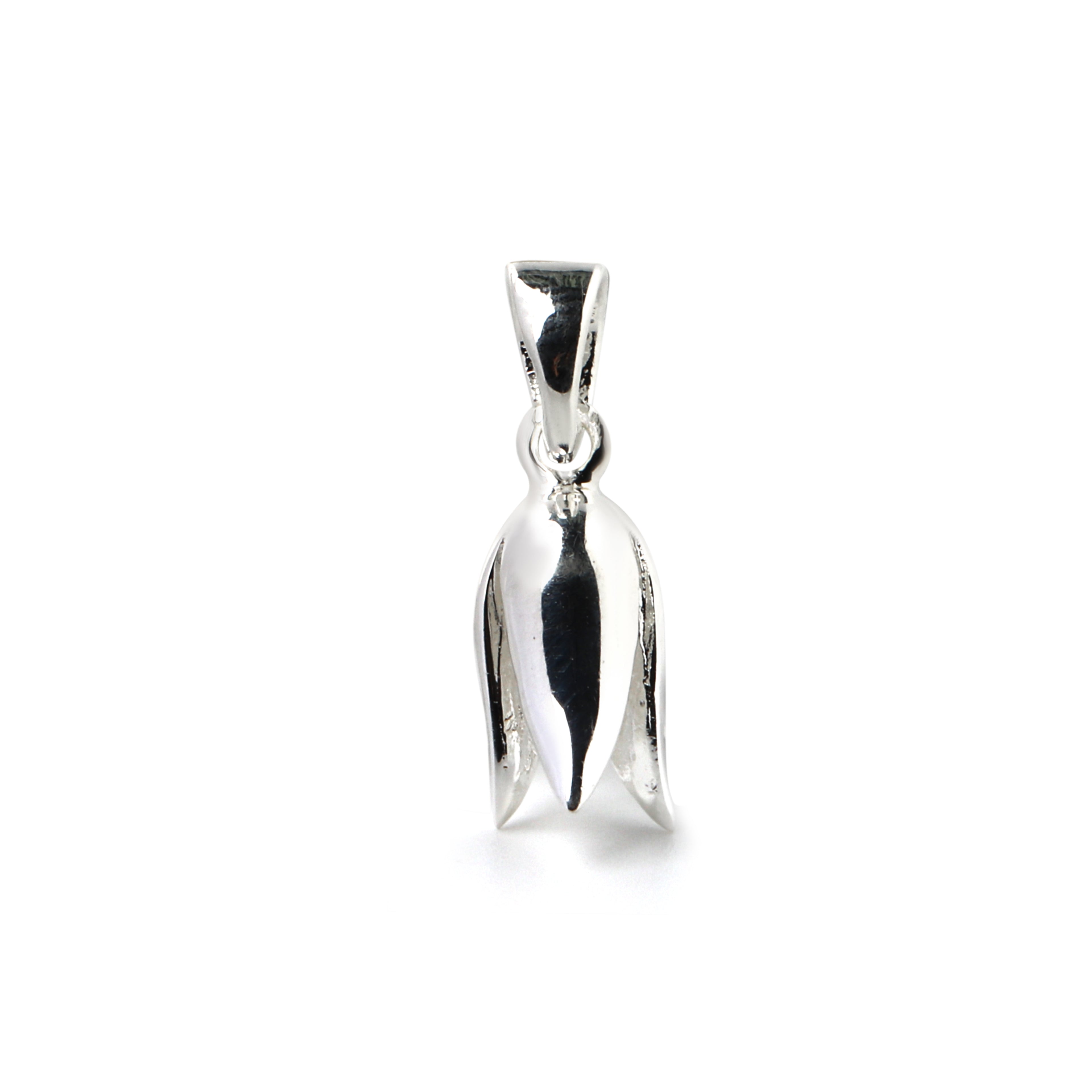 Elegant silver tulip charm pendant for women