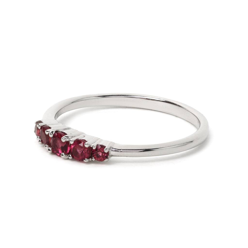Minimalist pink gemstone ring handcrafted in Thailand