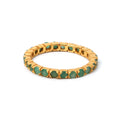 Gold plated emerald eternity ring in 925 sterling silver
