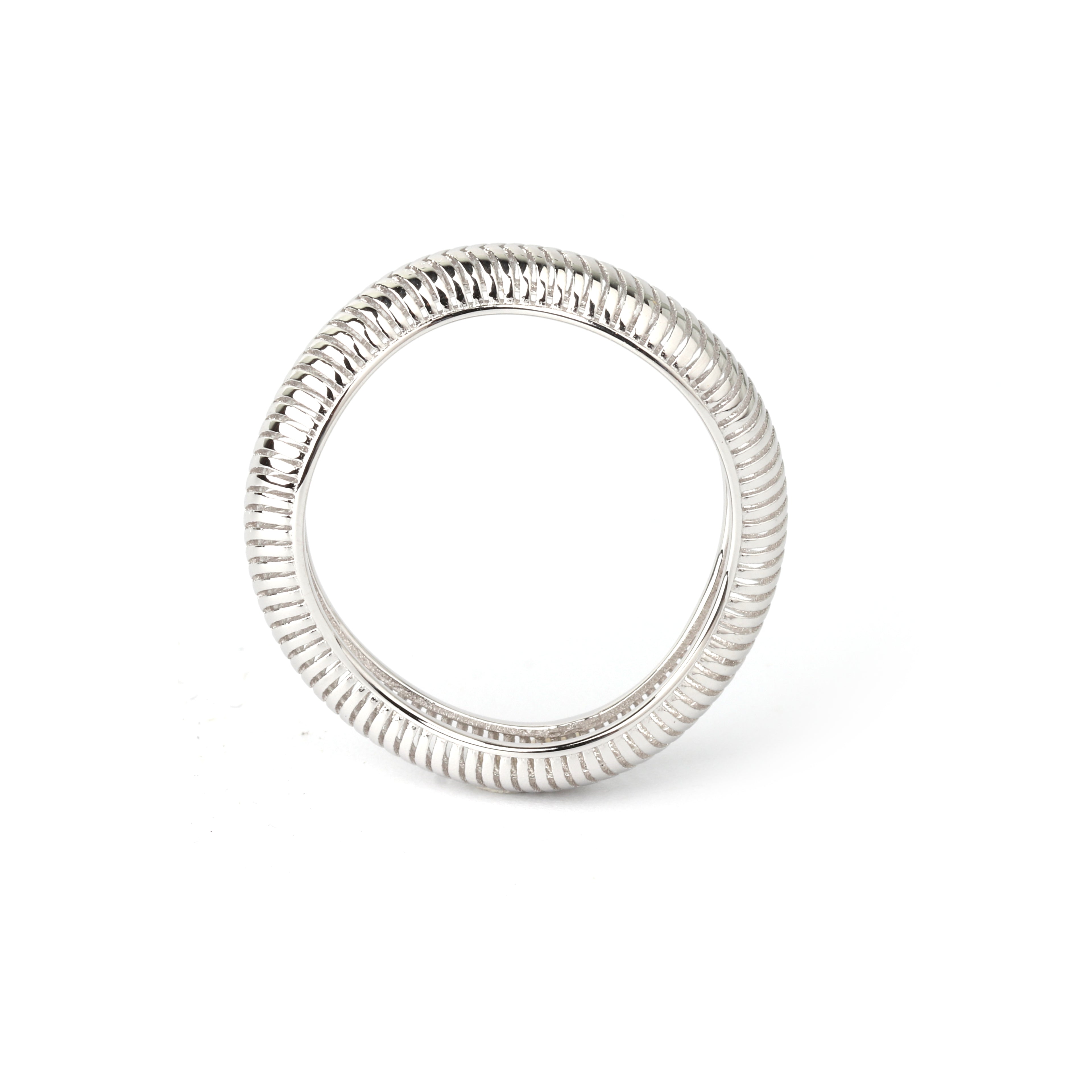 Detail view of textured surface on 925 sterling silver geometric square ring