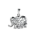 Sterling silver elephant filigree pendant with minimalist detailing