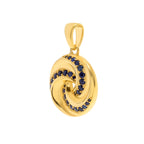 Luxury Blue Sapphire Twisted Pendant in 18K Gold-Plated Sterling Silver