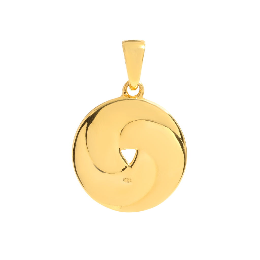 Luxury Blue Sapphire Twisted Pendant in 18K Gold-Plated Sterling Silver