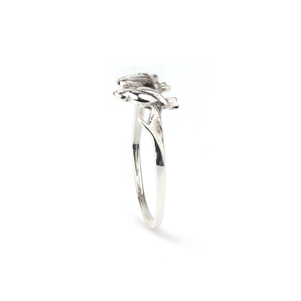 Minimalist bird motif ring in sterling silver 925, lightweight everyday jewelry by Jewelry by Crimson