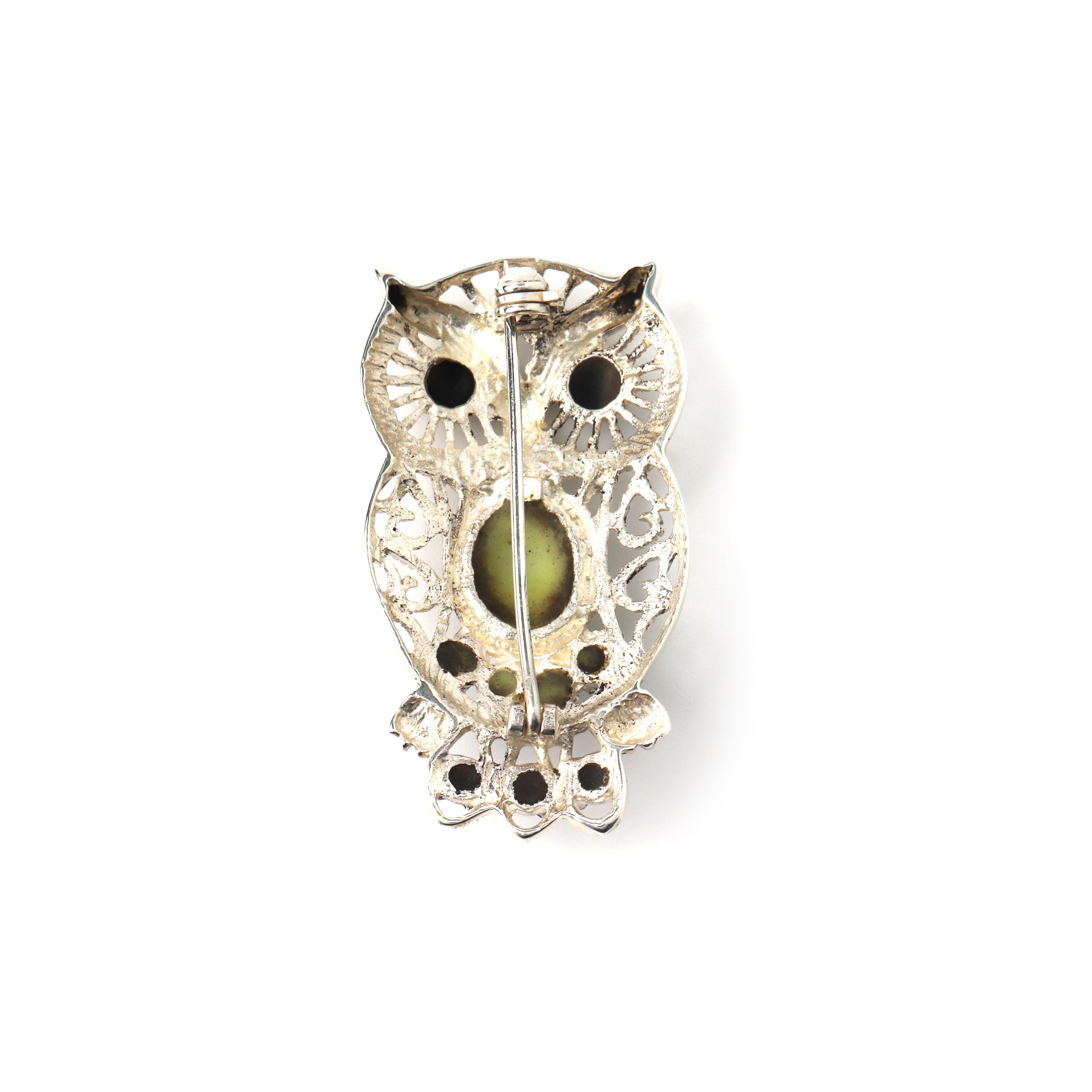 Minimalist owl jewelry brooch for women