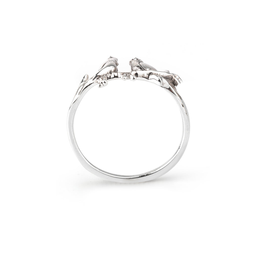 Minimalist bird motif ring in sterling silver 925, lightweight everyday jewelry by Jewelry by Crimson