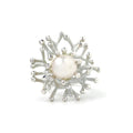Pearl statement ring in 925 sterling silver