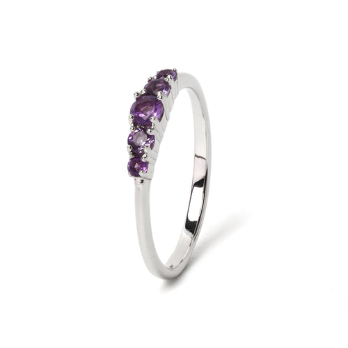Minimalist purple gemstone ring handcrafted in Thailand