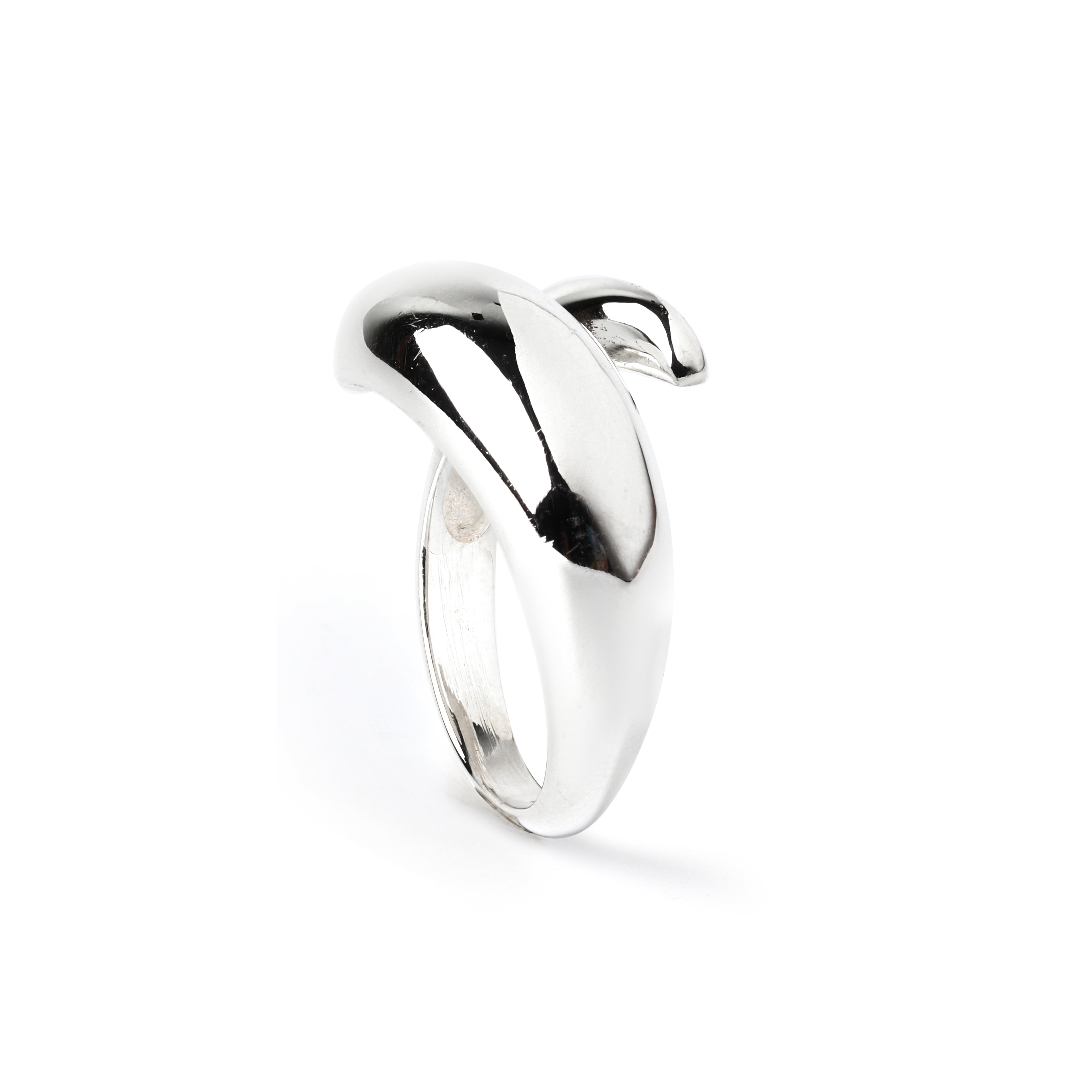 Modern open wave ring in sterling silver 925, minimalist hypoallergenic jewelry by Jewelry by Crimson