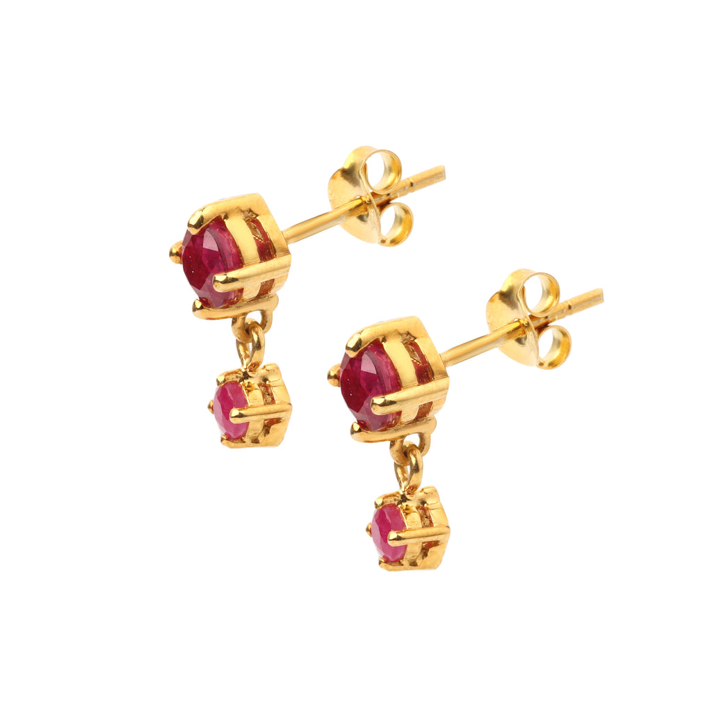 Modern ruby earrings designed for elegant wear