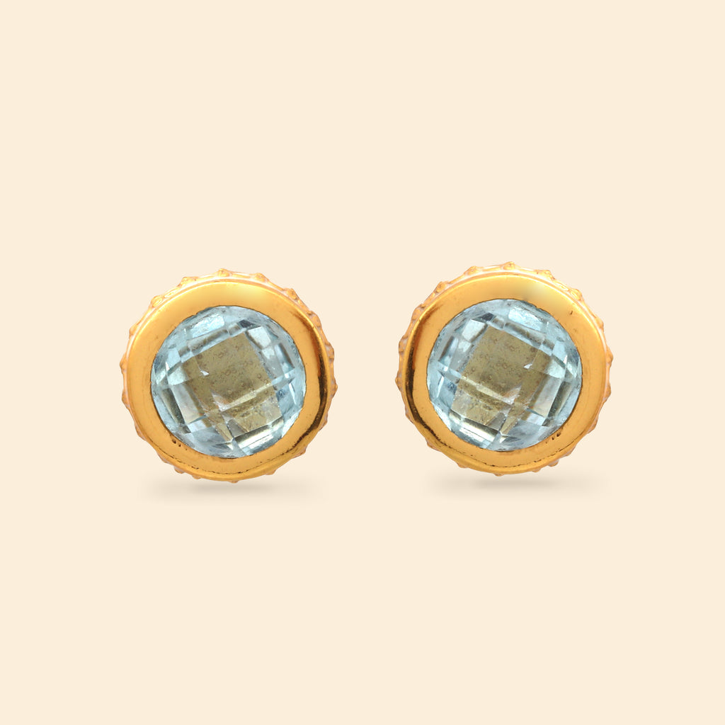 Classic blue topaz earrings handcrafted in Thailand