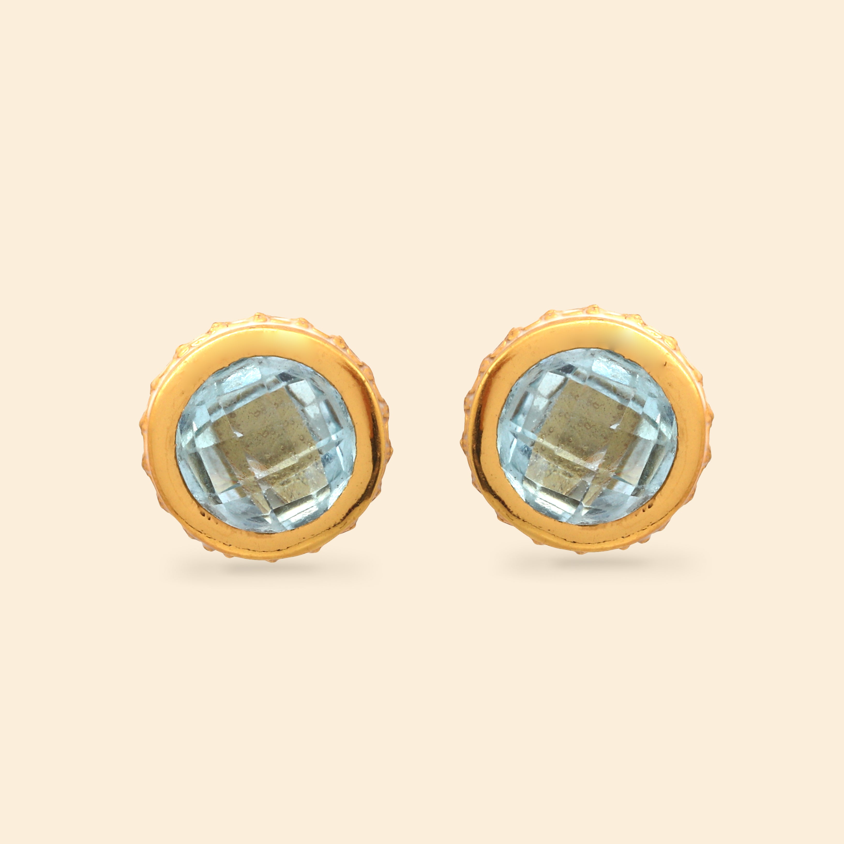Classic blue topaz earrings handcrafted in Thailand