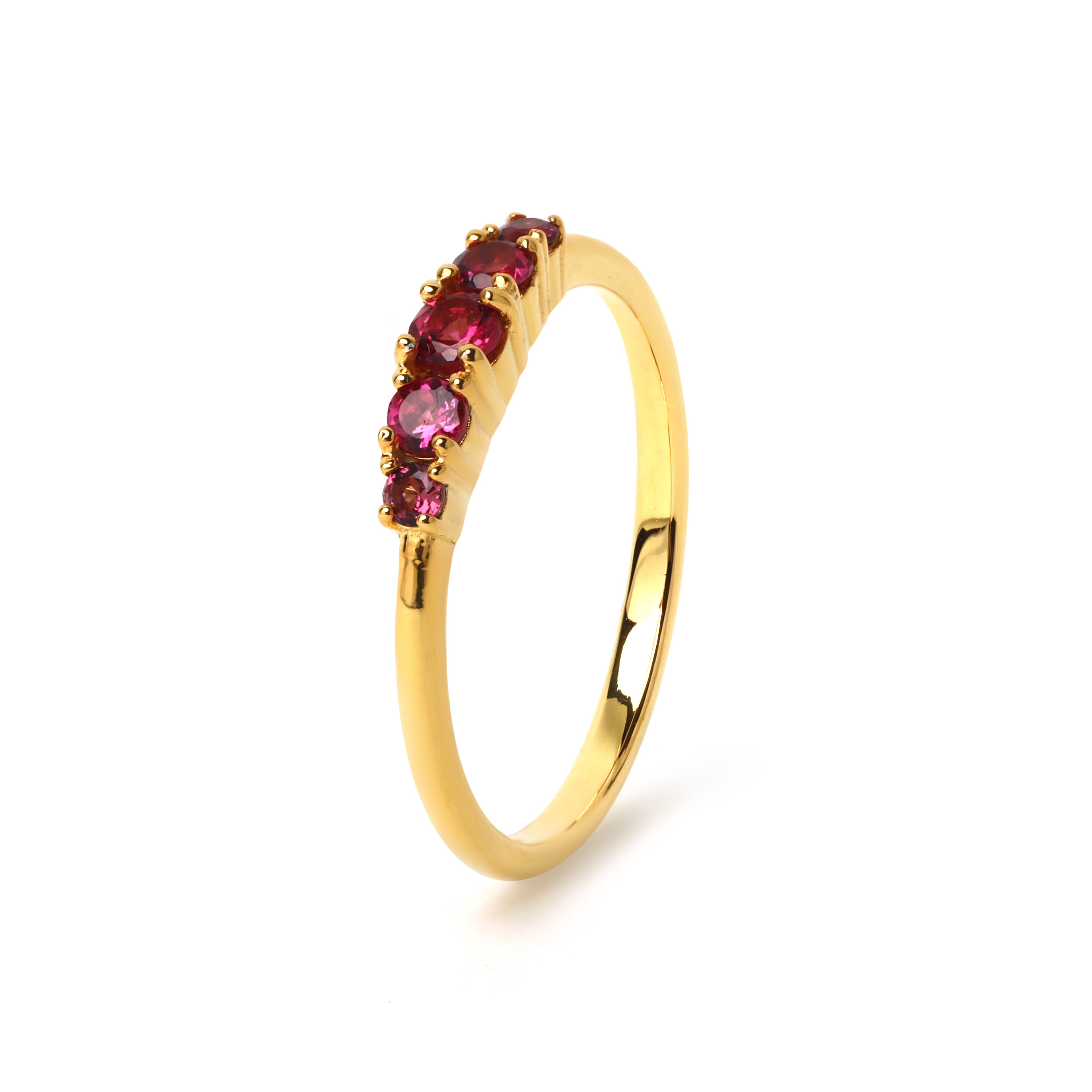 Minimalist pink gemstone ring handcrafted in Thailand