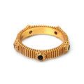 Gold plated multi gemstone band ring in 925 sterling silver