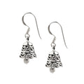 Oxidized bell earrings in 925 sterling silver