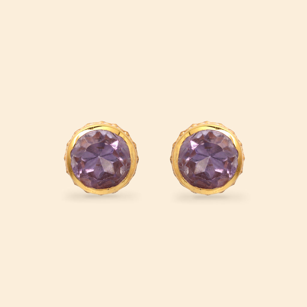 Classic amethyst gemstone earrings handcrafted in Thailand