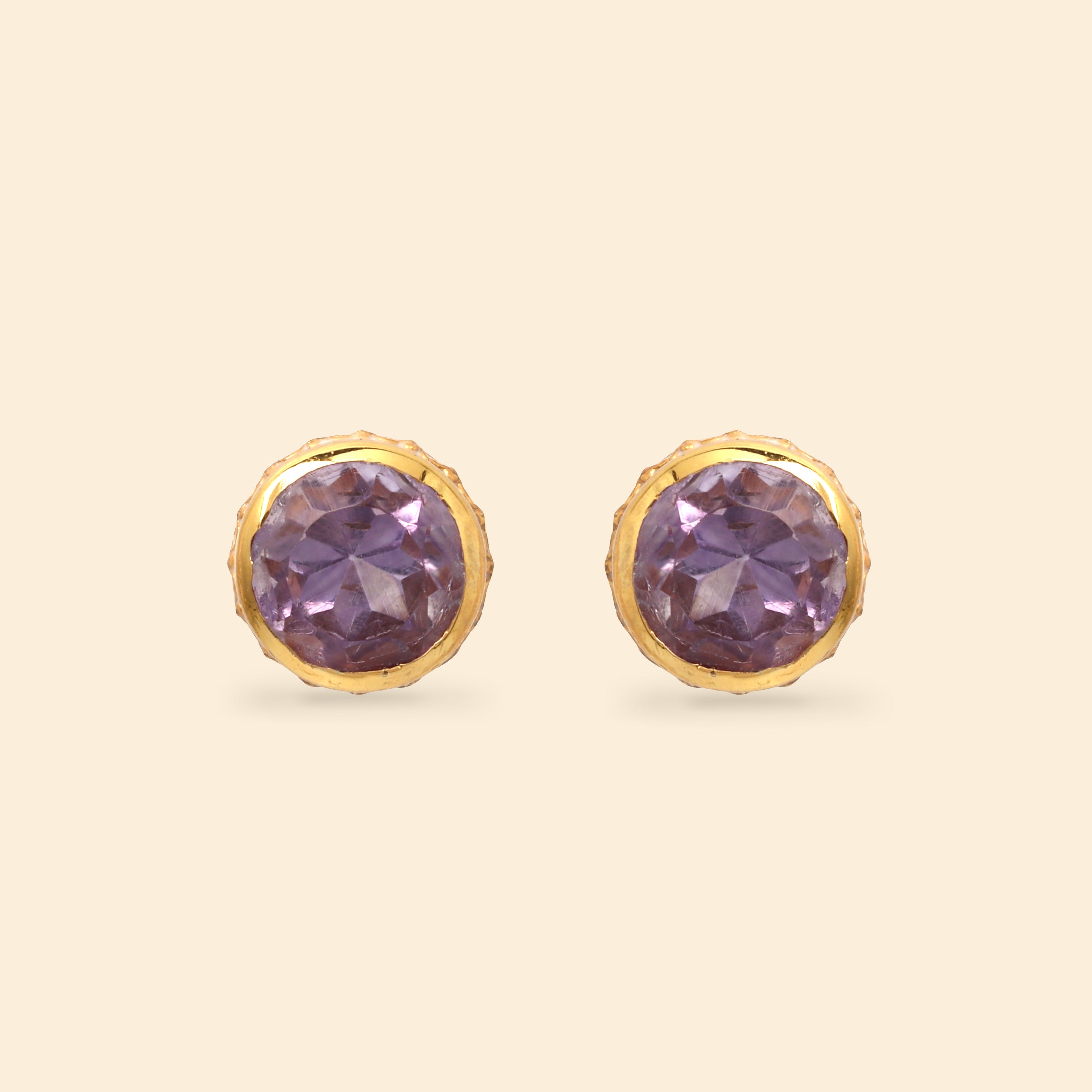 Classic amethyst gemstone earrings handcrafted in Thailand