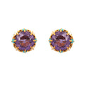 Amethyst stud earrings in 14K gold plated 925 sterling silver