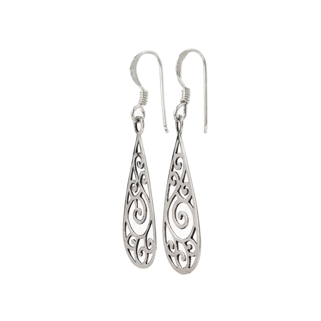Handcrafted silver filigree earrings for women
