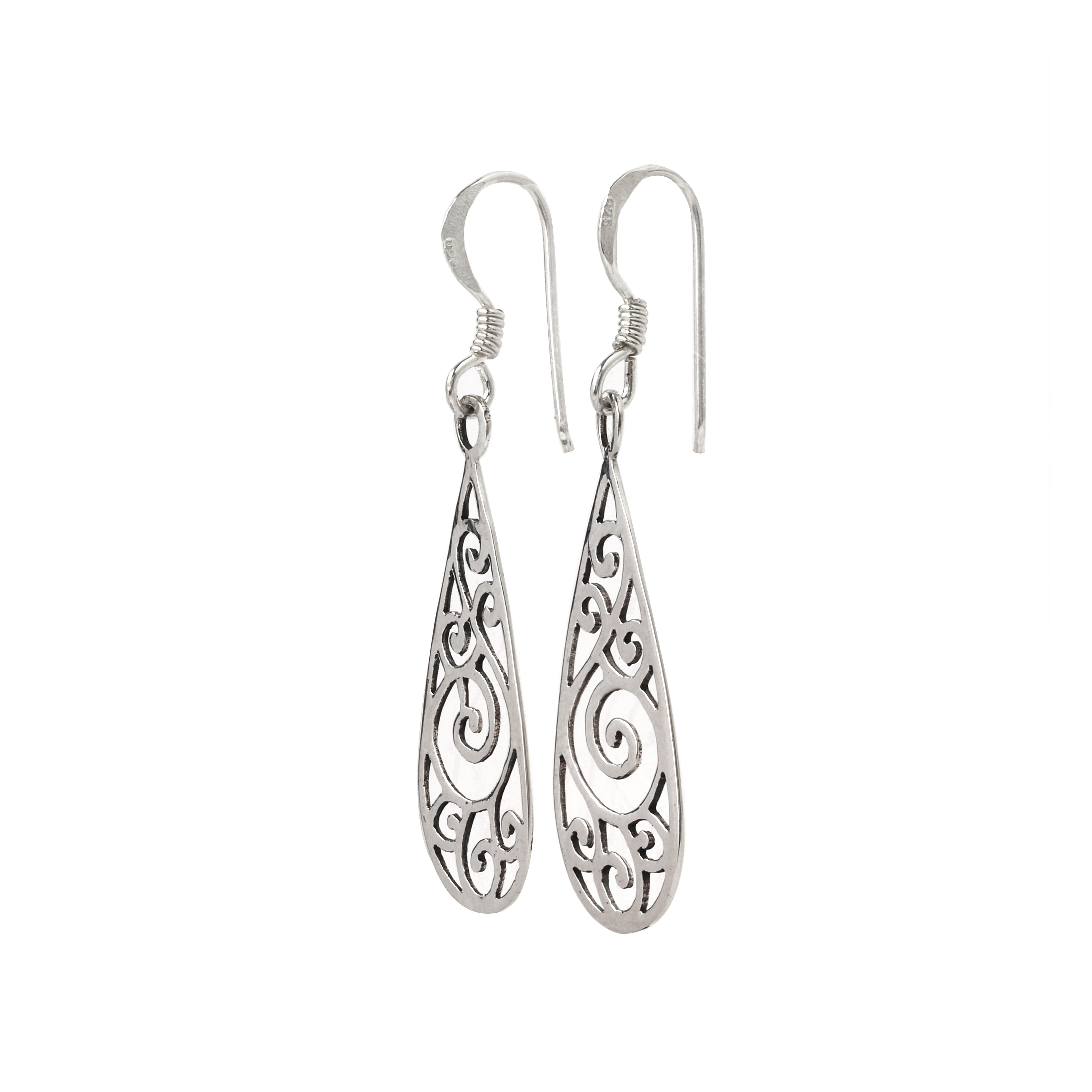 Handcrafted silver filigree earrings for women