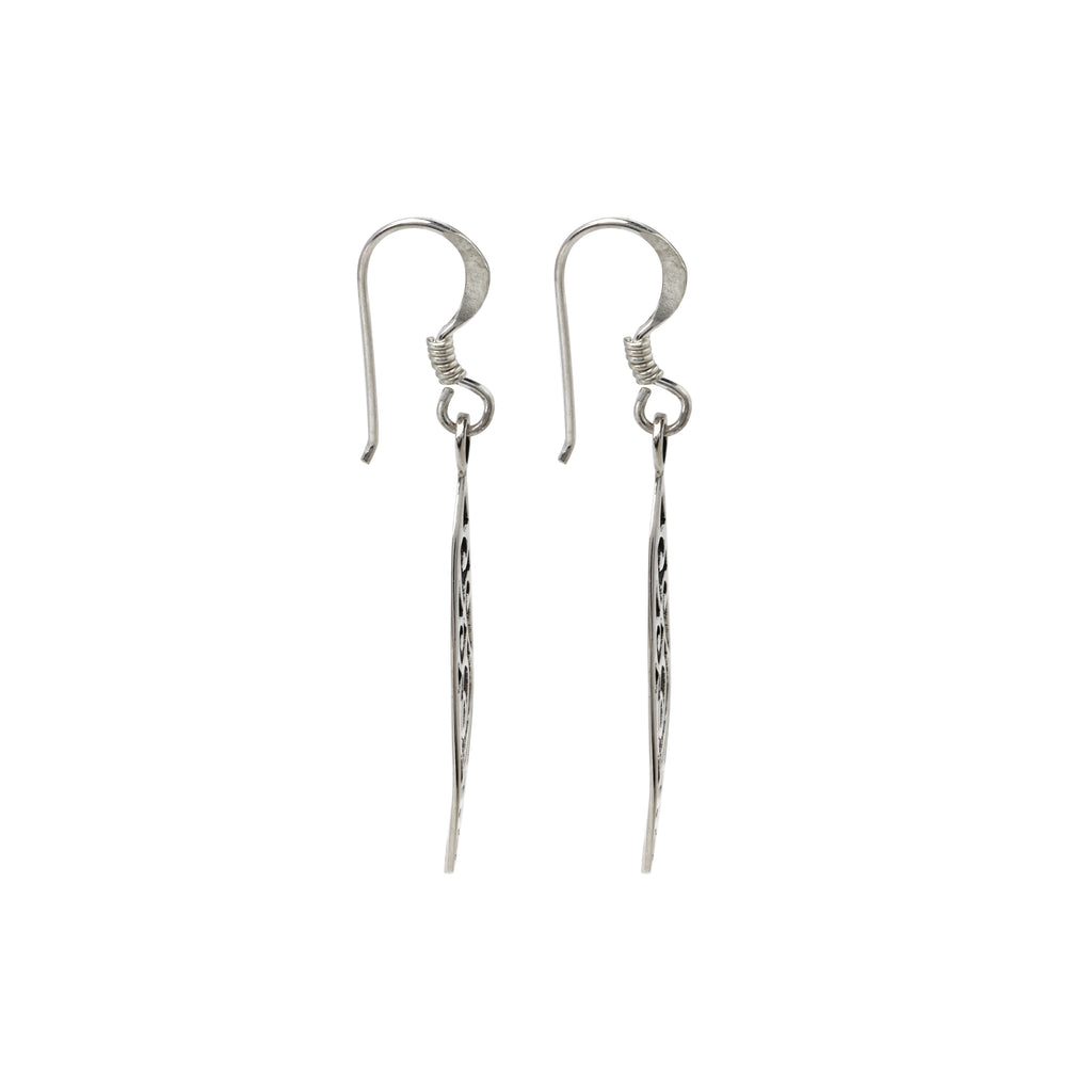 Modern artisan silver teardrop earrings