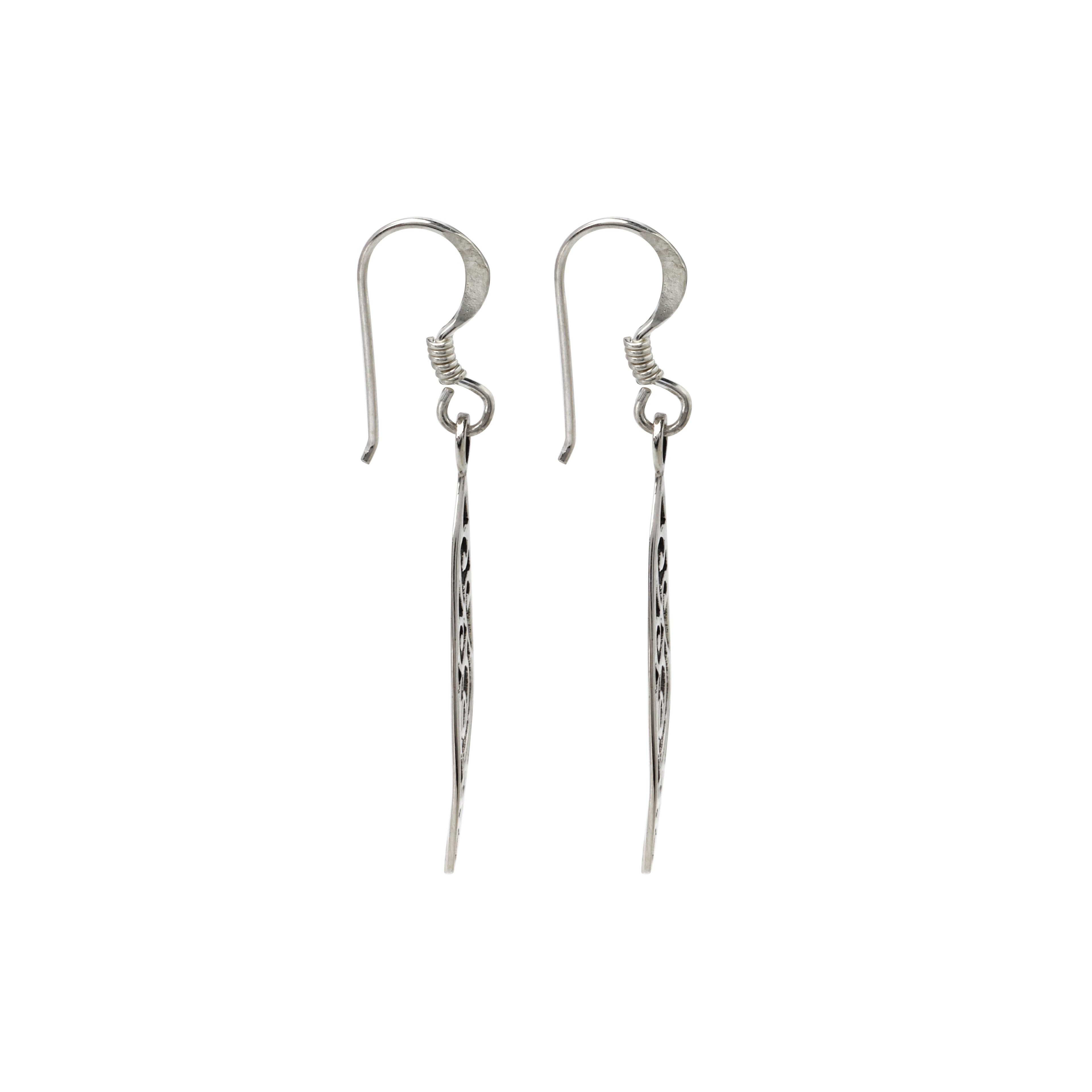 Modern artisan silver teardrop earrings