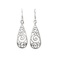 Swirl teardrop earrings in 925 sterling silver