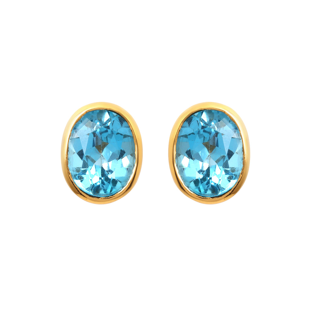 Blue topaz earrings in sterling silver for everyday luxury styling