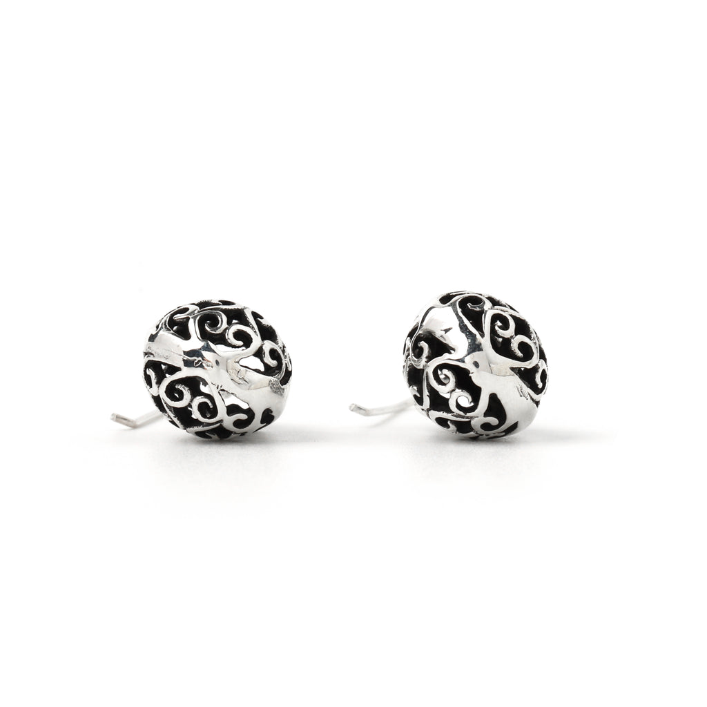 Modern artisan silver earrings handcrafted in Thailand