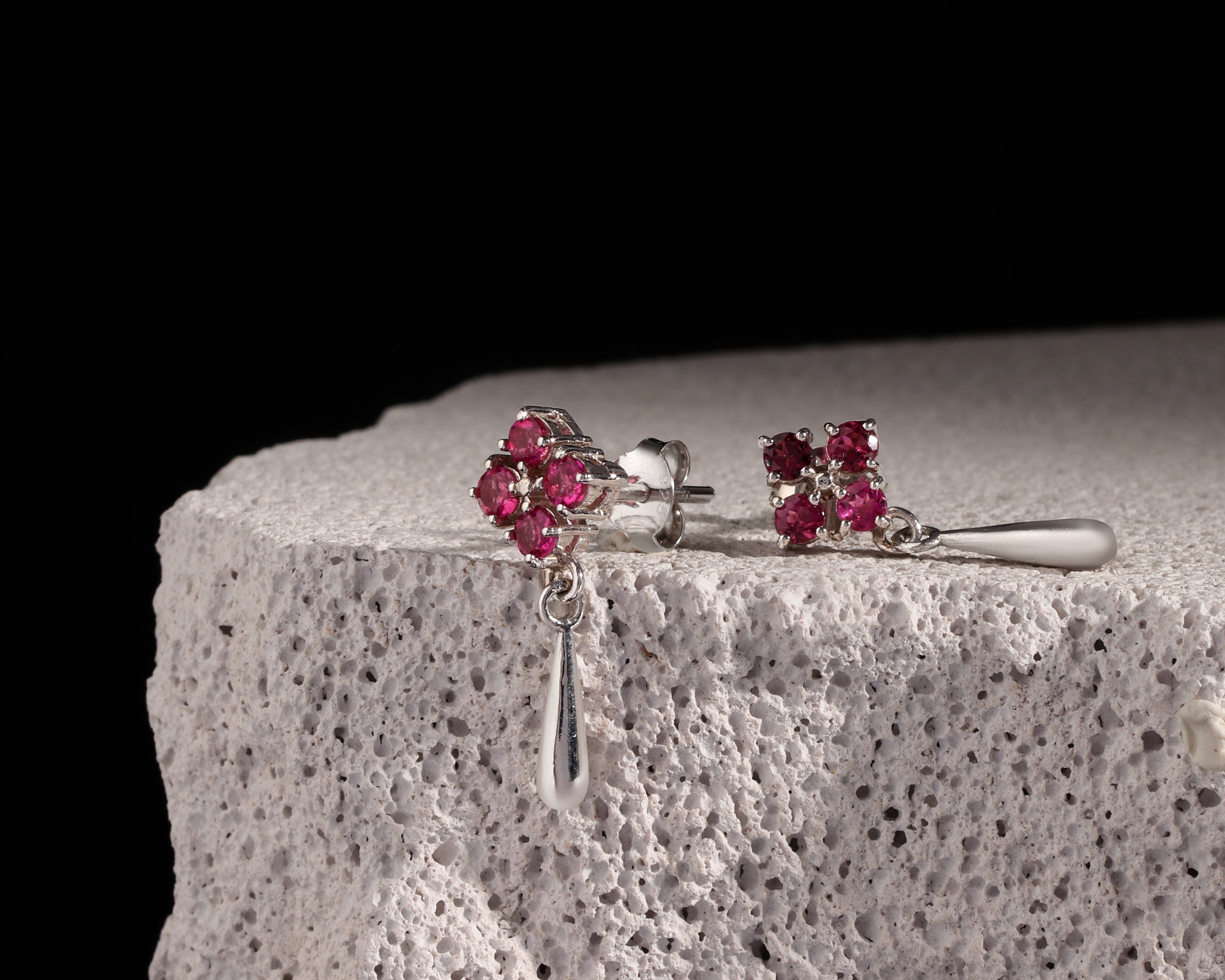 Earrings Featured on Black Background 