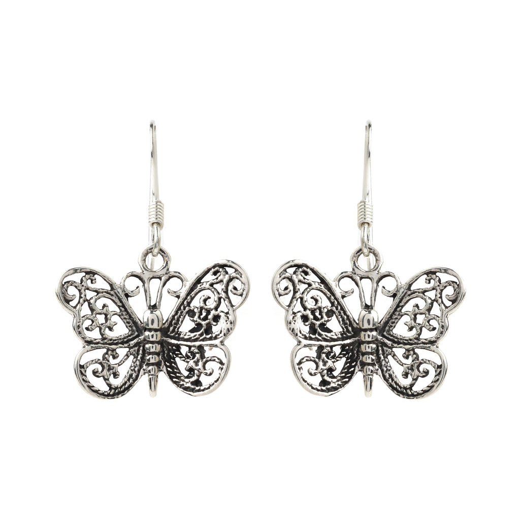 Butterfly filigree earrings in 925 sterling silver