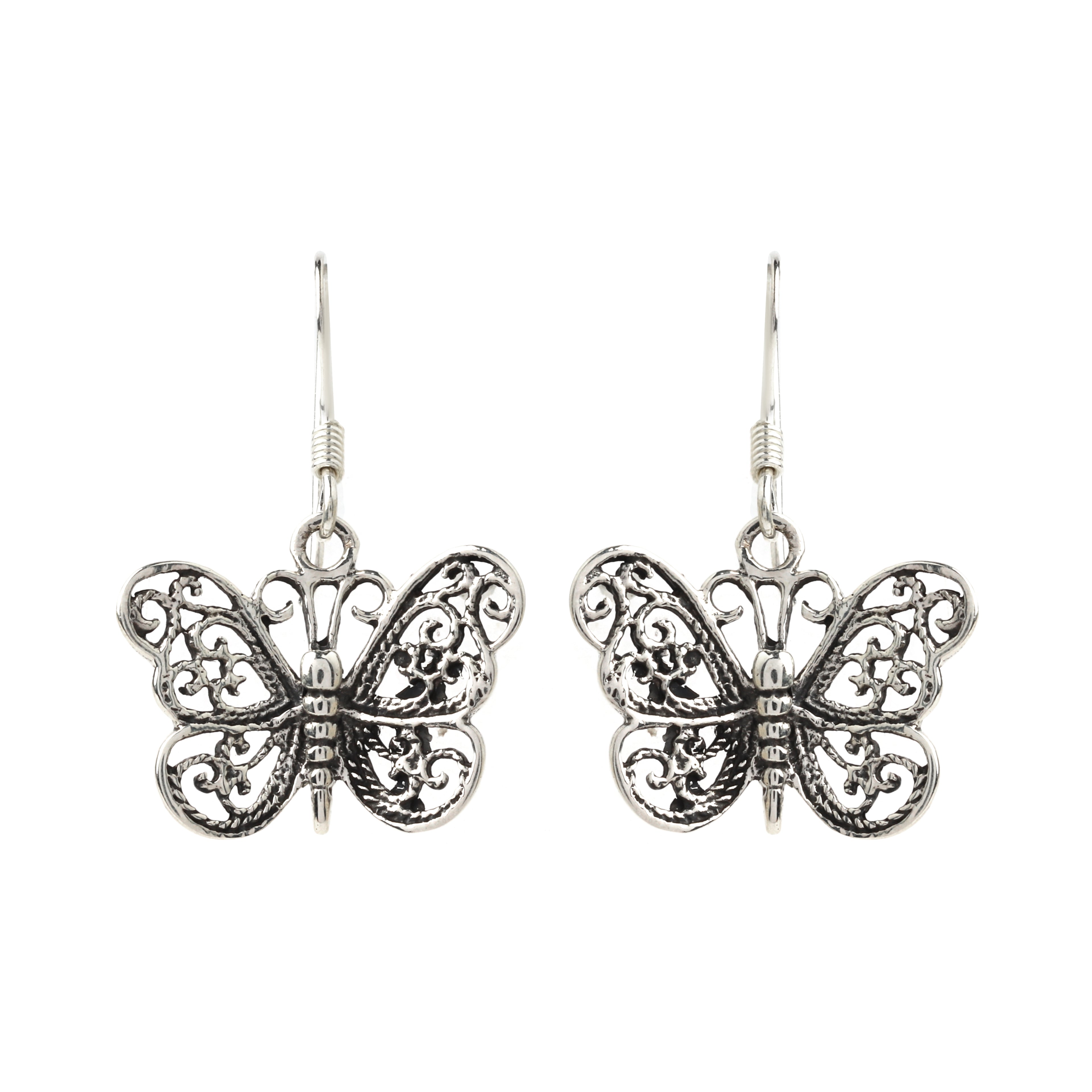 Butterfly filigree earrings in 925 sterling silver